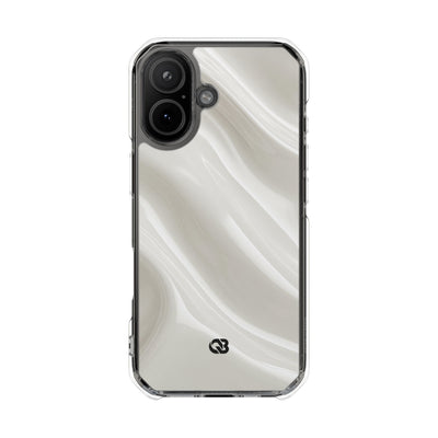 White Impact MagSafe Phone Case for iPhone - Polished Ivory Wave