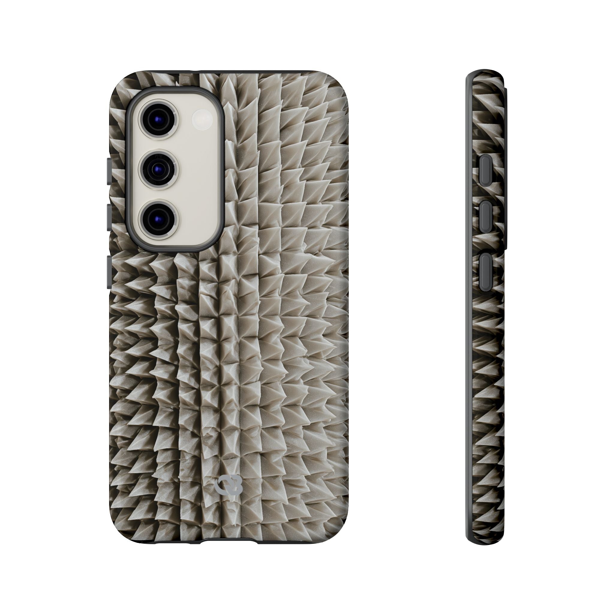 Beige Tough Phone Case for Samsung - Bone Spiked Grid