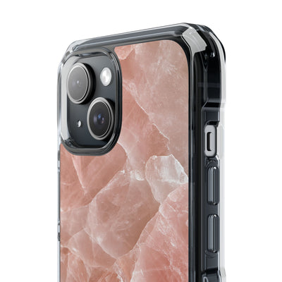 Rose Quartz Facet · Clear Impact Magnetic Phone Case for iPhone · Pink