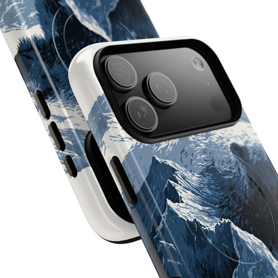 Fjord Summit Bear · Tough 2.0 Magnetic Phone Case for iPhone · Blue