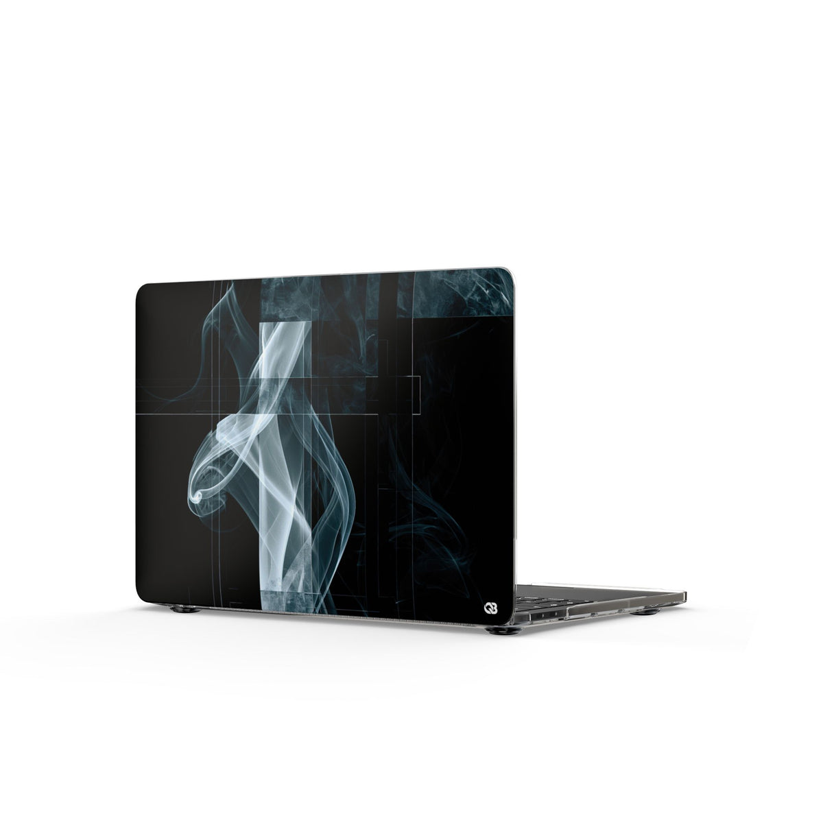 Fractured Smoke · Clear Hard Case for MacBook · Black
