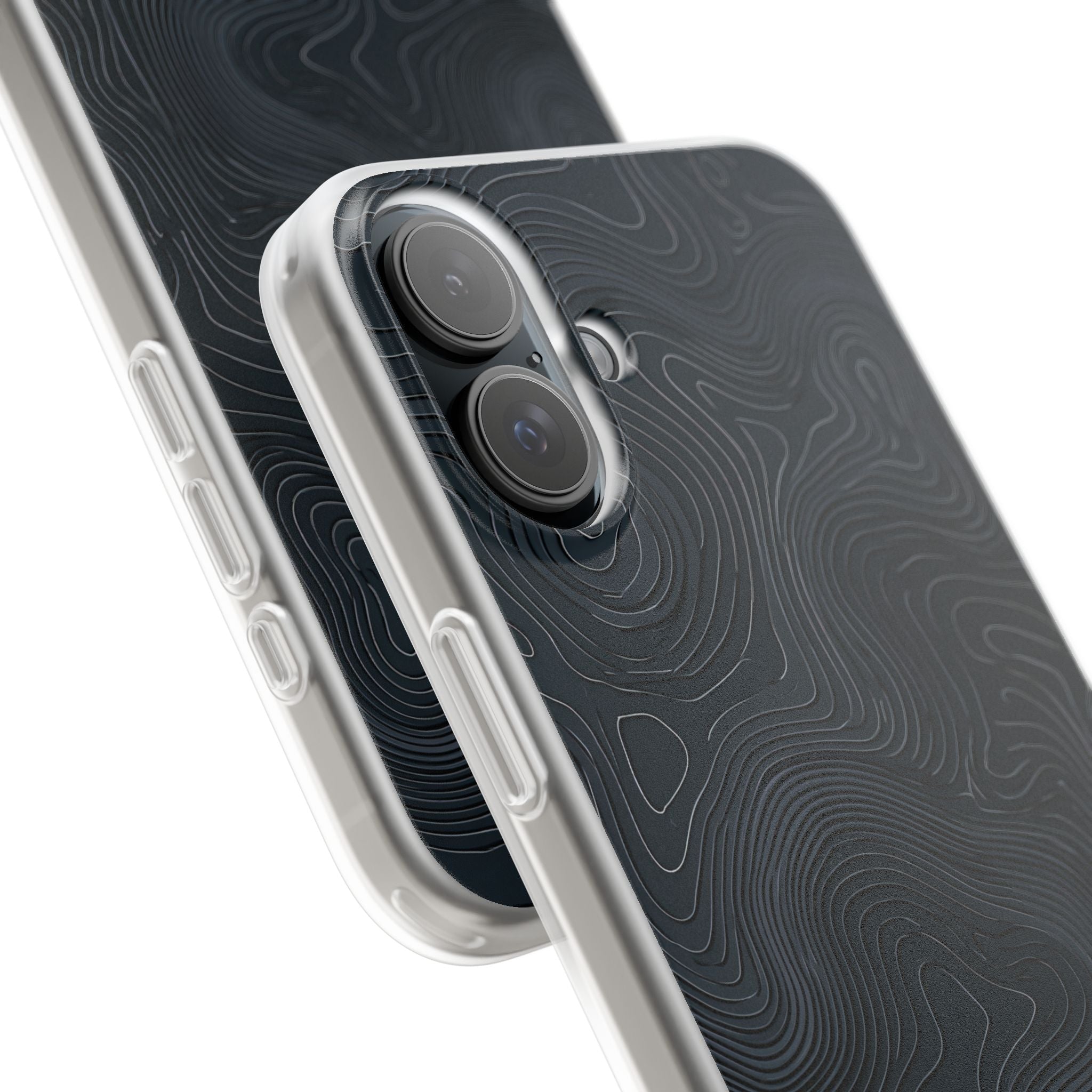 Black Lite Phone Case for iPhone - Obsidian Ridge Topo