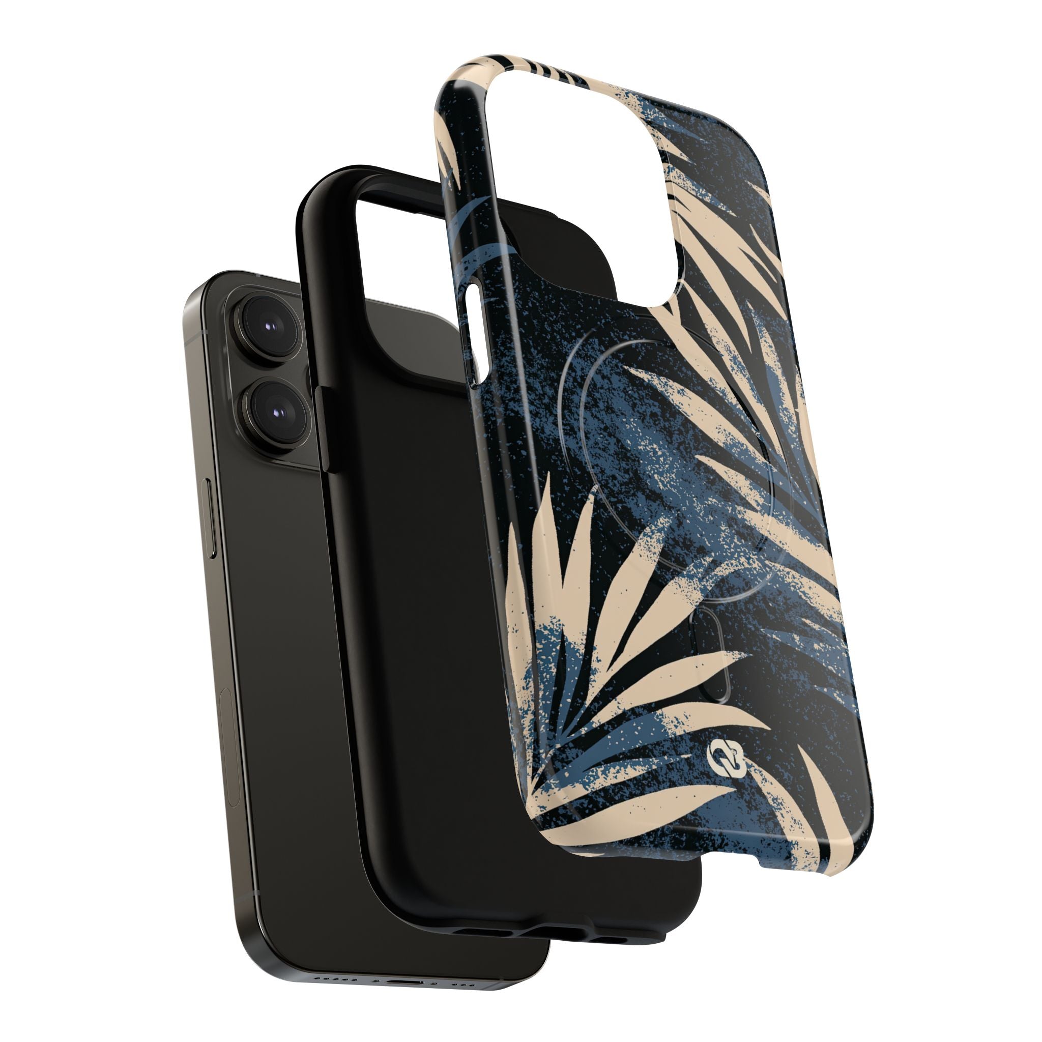 Blue Tough 2.0 Magsafe Phone Case for iPhone - Indigo Sandstone Palm