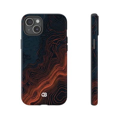Black Tough Phone Case for iPhone - Volcanic Basalt Map