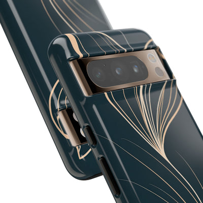 Teal Tough Phone Case for Google Pixel - Sandstone Silk Flora