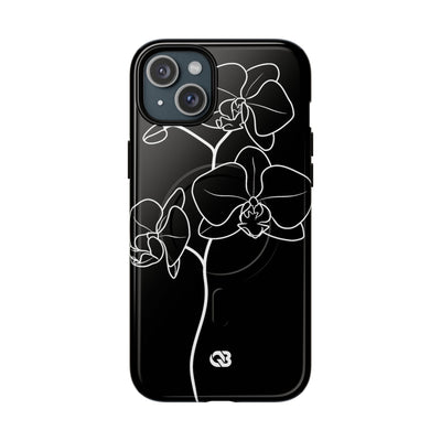 Black Tough 2.0 Magsafe Phone Case for iPhone - Noir Alabaster Orchid