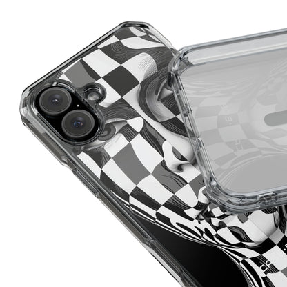 Checkered Face iPhone 16 Plus Case - Impact
