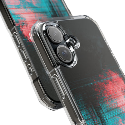 Digital Signal Drift · Clear Impact Magnetic Phone Case for iPhone · Black