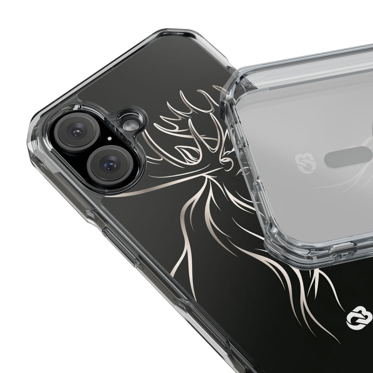 Nordic Moose Contour · Clear Impact Magnetic Phone Case for iPhone · Black