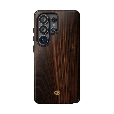 Brown Tough Phone Case for Samsung - Burnished Mahogany Grain