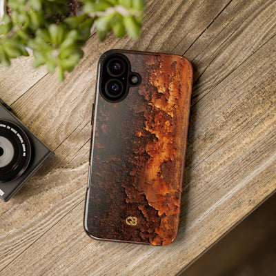 Orange Tough Phone Case for iPhone - Oxidized Iron Crust