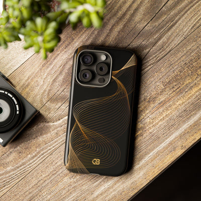 Gold Tough Phone Case for iPhone - Burnished Bronze Helix