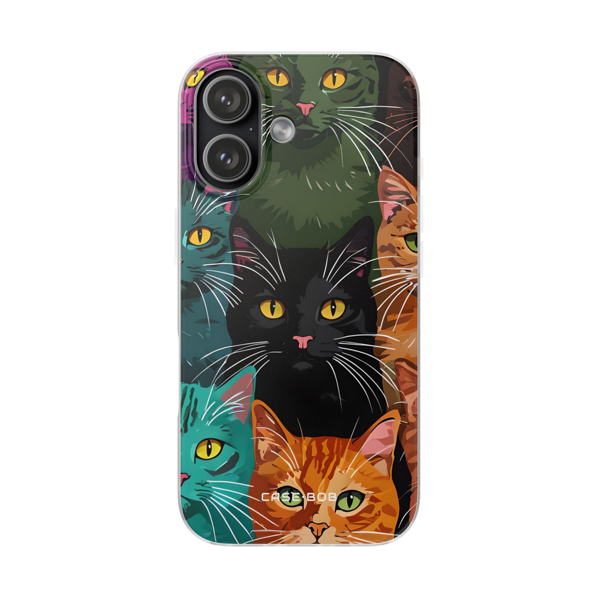 Teal Cat Grid iPhone 17 Case - Soft - CASE•BOB