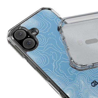 Blue Impact MagSafe Phone Case for iPhone - Glacial Ridge Topo