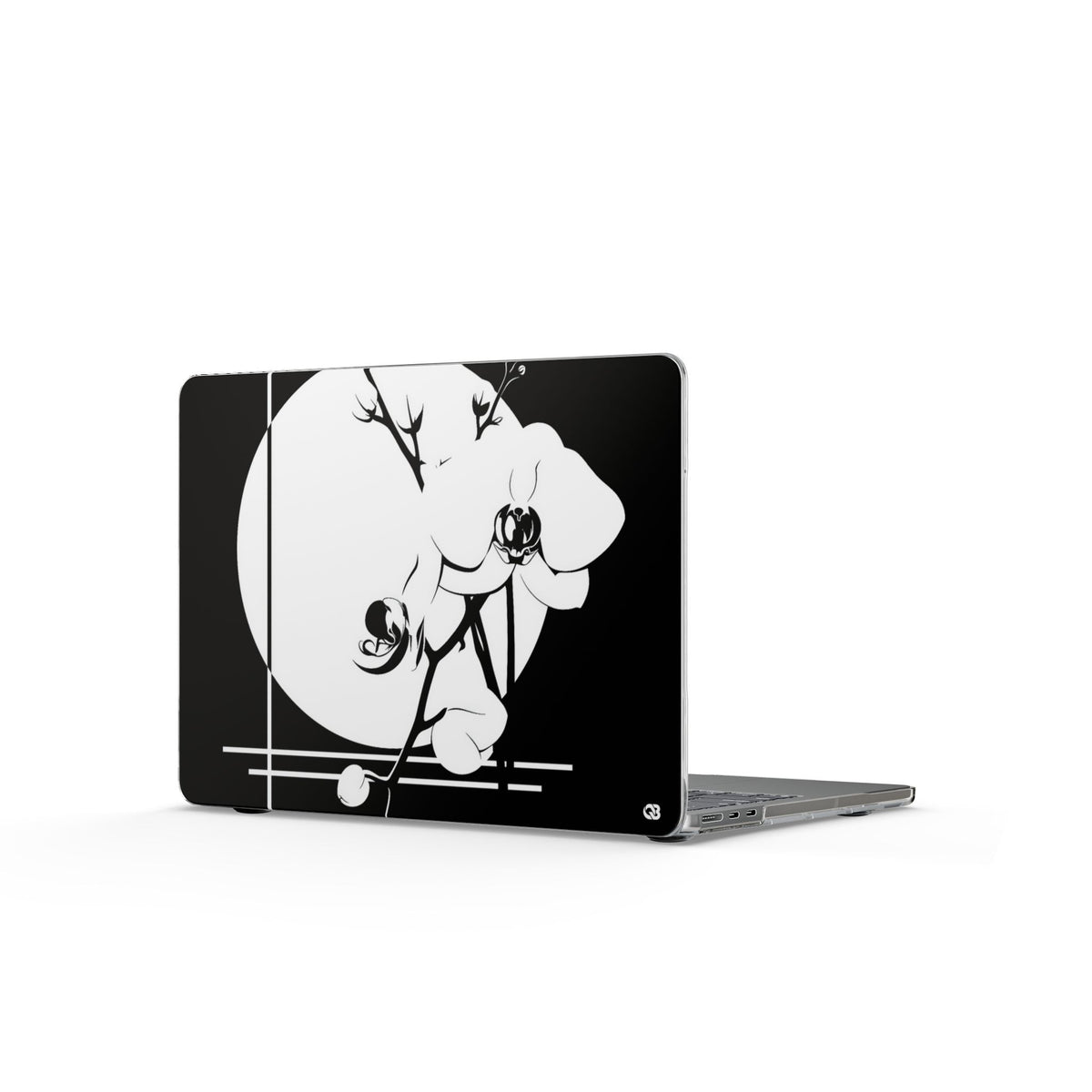 Nocturne Orchid Bloom · Clear Hard Case for MacBook · Black