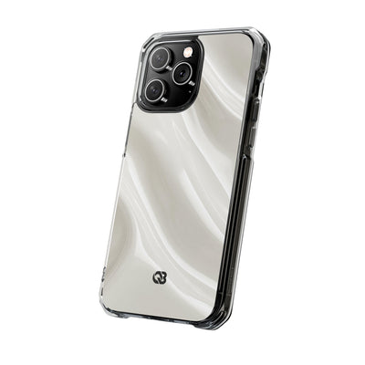 White Impact MagSafe Phone Case for iPhone - Polished Ivory Wave