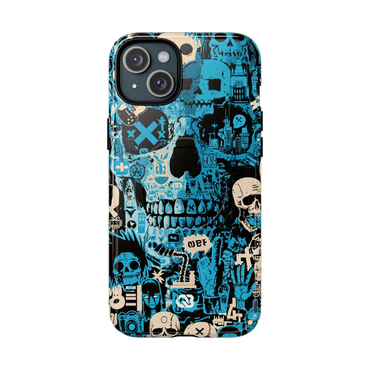 Electric Skull Graffiti · Tough 2.0 Magnetic Phone Case for iPhone · Blue