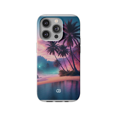 Neon Shore Palms · Soft Phone Case for iPhone