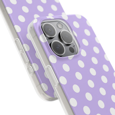 Lavender Polka Grid · Soft Phone Case for iPhone
