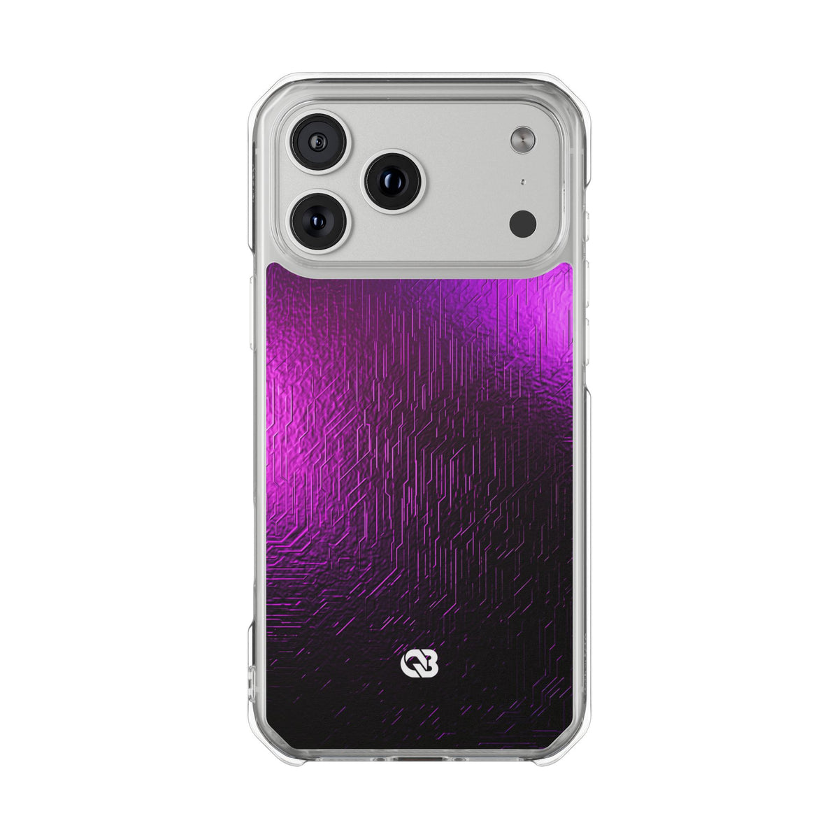 Violet Cyber Circuit · Clear Impact Magnetic Phone Case for iPhone · Purple