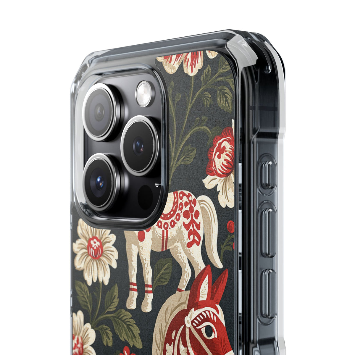 Nordic Dala Meadow · Clear Impact Magnetic Phone Case for iPhone · Red