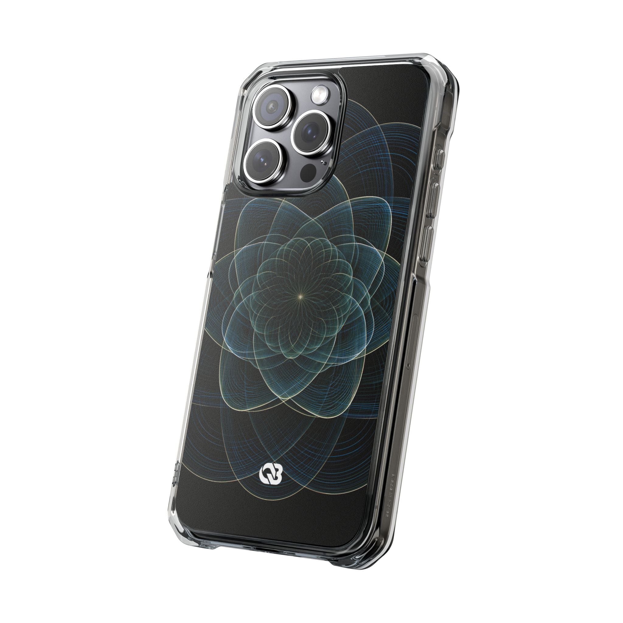 Blue Impact MagSafe Phone Case for iPhone - Celestial Wireframe Bloom