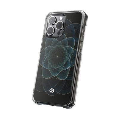 Blue Impact MagSafe Phone Case for iPhone - Celestial Wireframe Bloom
