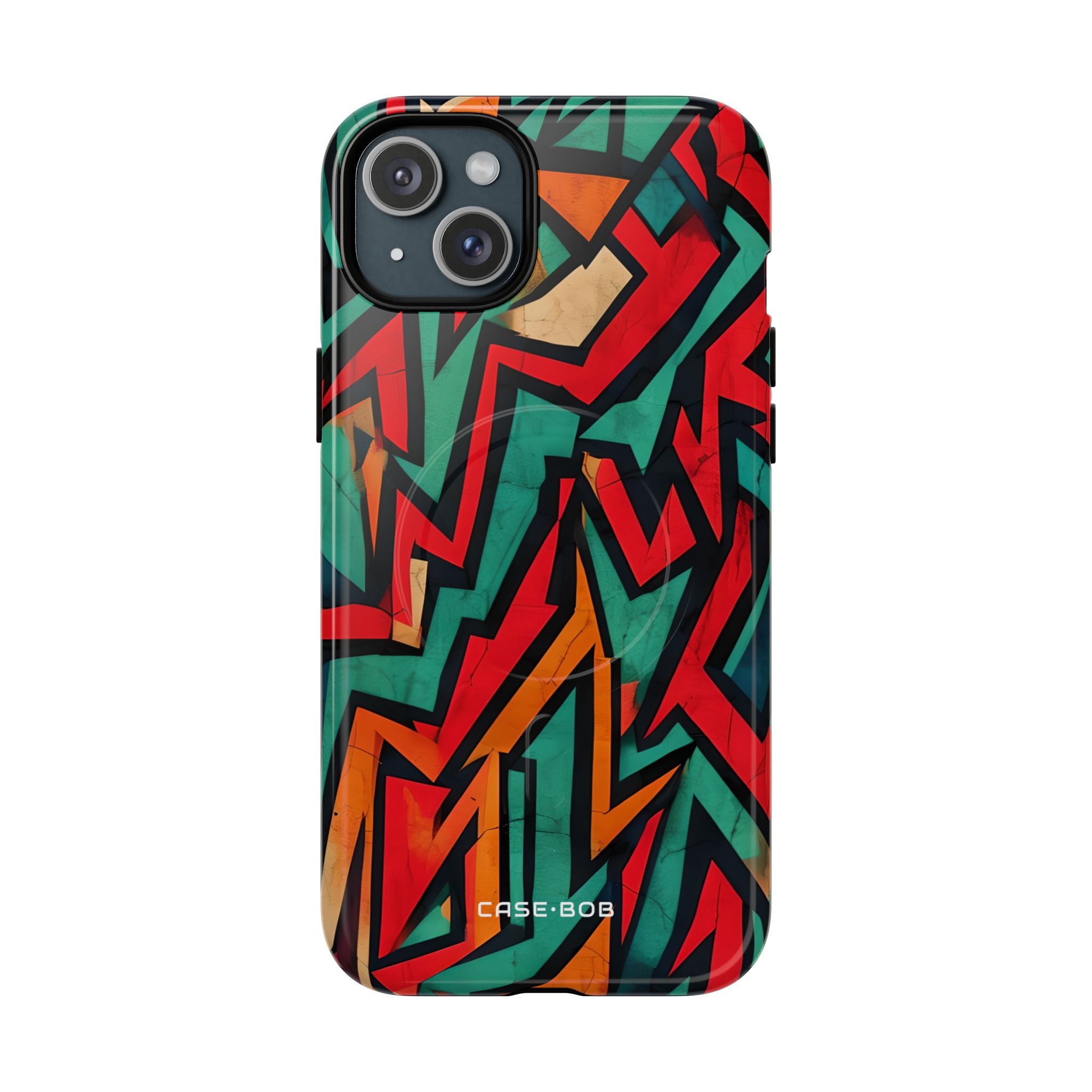 Crimson Zickzack iPhone 15 Plus Case - Tough+