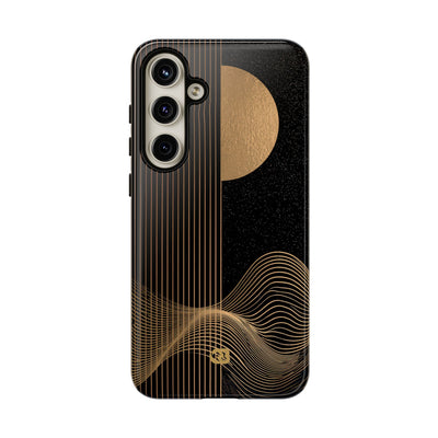 Gold Tough Phone Case for Samsung - Gilded Obsidian Dunes