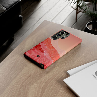 Red Tough Phone Case for Samsung - Crimson Ridge Contour