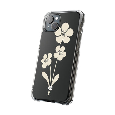 Black Impact MagSafe Phone Case for iPhone - Obsidian Cream Bloom