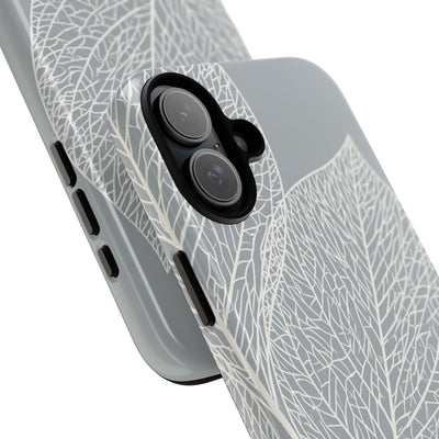 Grey Tough Phone Case for iPhone - Frosted Ash Veins