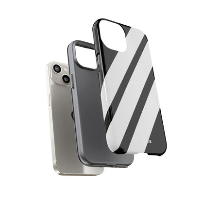 Diagonal Bands Noir iPhone 14 Case - Tough