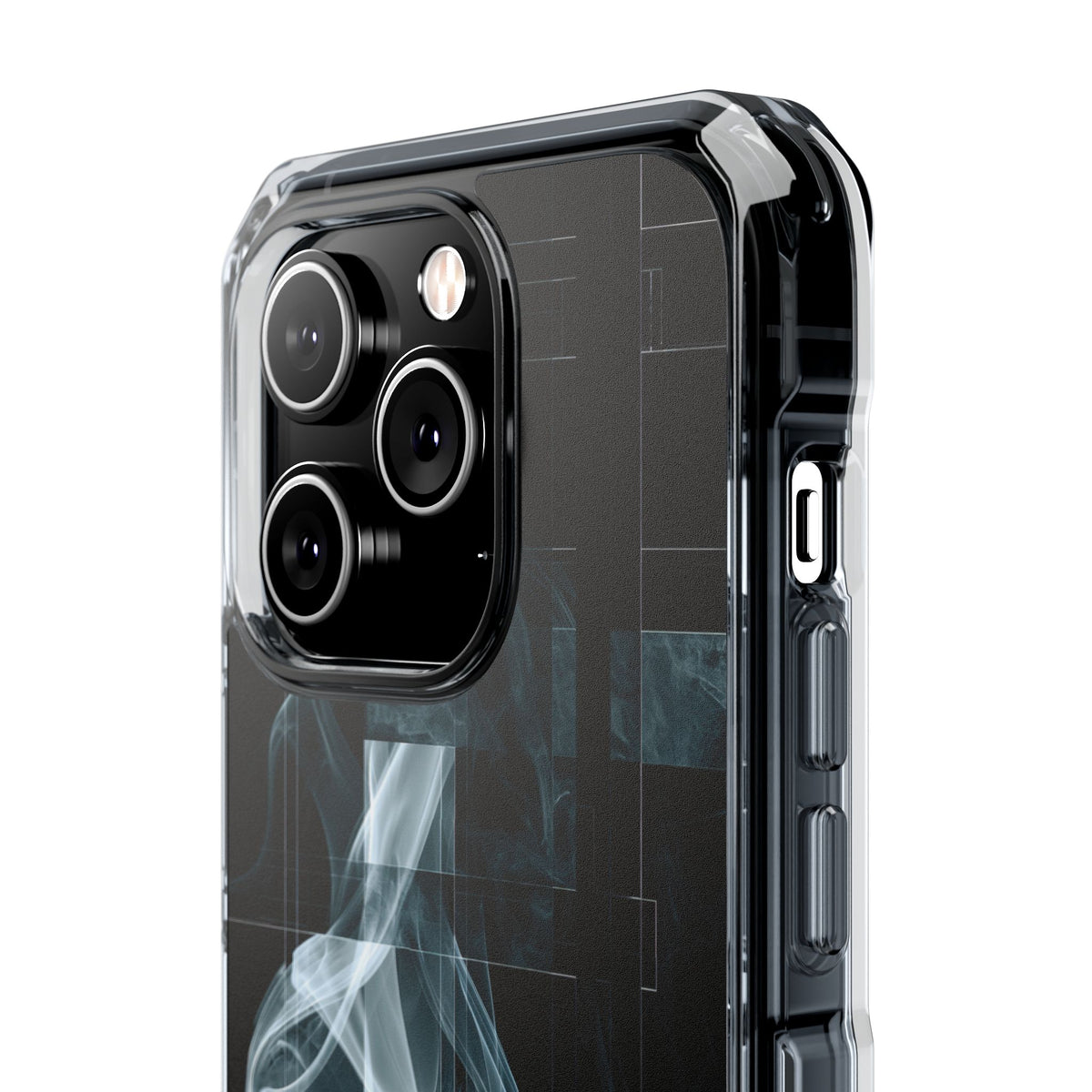 Fractured Smoke · Clear Impact Magnetic Phone Case for iPhone · Black