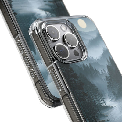 Silent Nordic Fjord · Clear Impact Magnetic Phone Case for iPhone · Blue