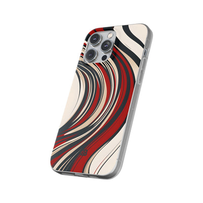 Crimson Flow Waves · Soft Phone Case for iPhone