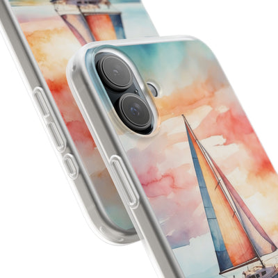 Crimson Horizon Sail · Soft Custodia per iPhone