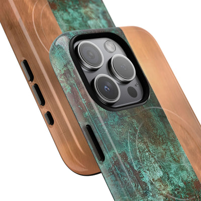 Teal Tough 2.0 Magsafe Phone Case for iPhone - Verdigris Copper Slab