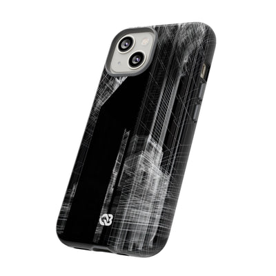 Black Tough Phone Case for iPhone - Ghost Urban Wireframe