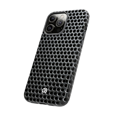 Brushed Perforated Steel · Tough Phone Case for iPhone · Silver
