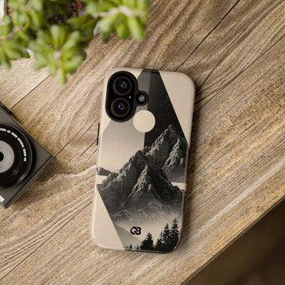 Beige Tough Phone Case for iPhone - Obsidian Summit Parchment