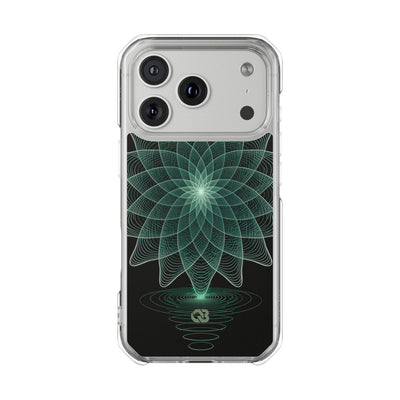 Green Impact MagSafe Phone Case for iPhone - Cyan Signal Bloom
