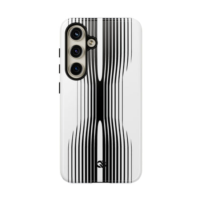 White Tough Phone Case for Samsung - Kinetic Mono Distortion