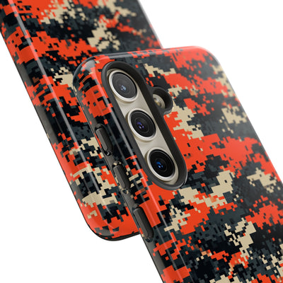 Signal Pixel Camo · Tough Phone Case for Samsung · Orange