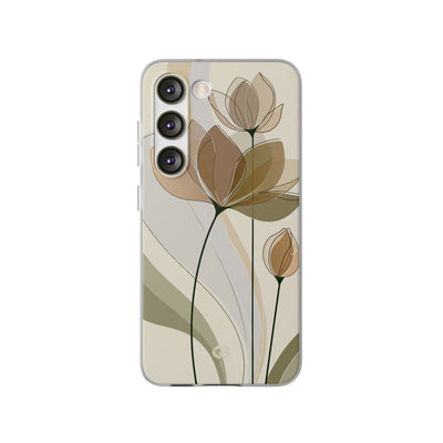 Beige Lite Phone Case for Samsung - Muted Ochre Petals