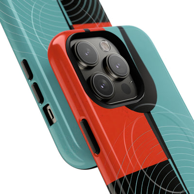 Teal Tough 2.0 Magsafe Phone Case for iPhone - Sonic Static Split