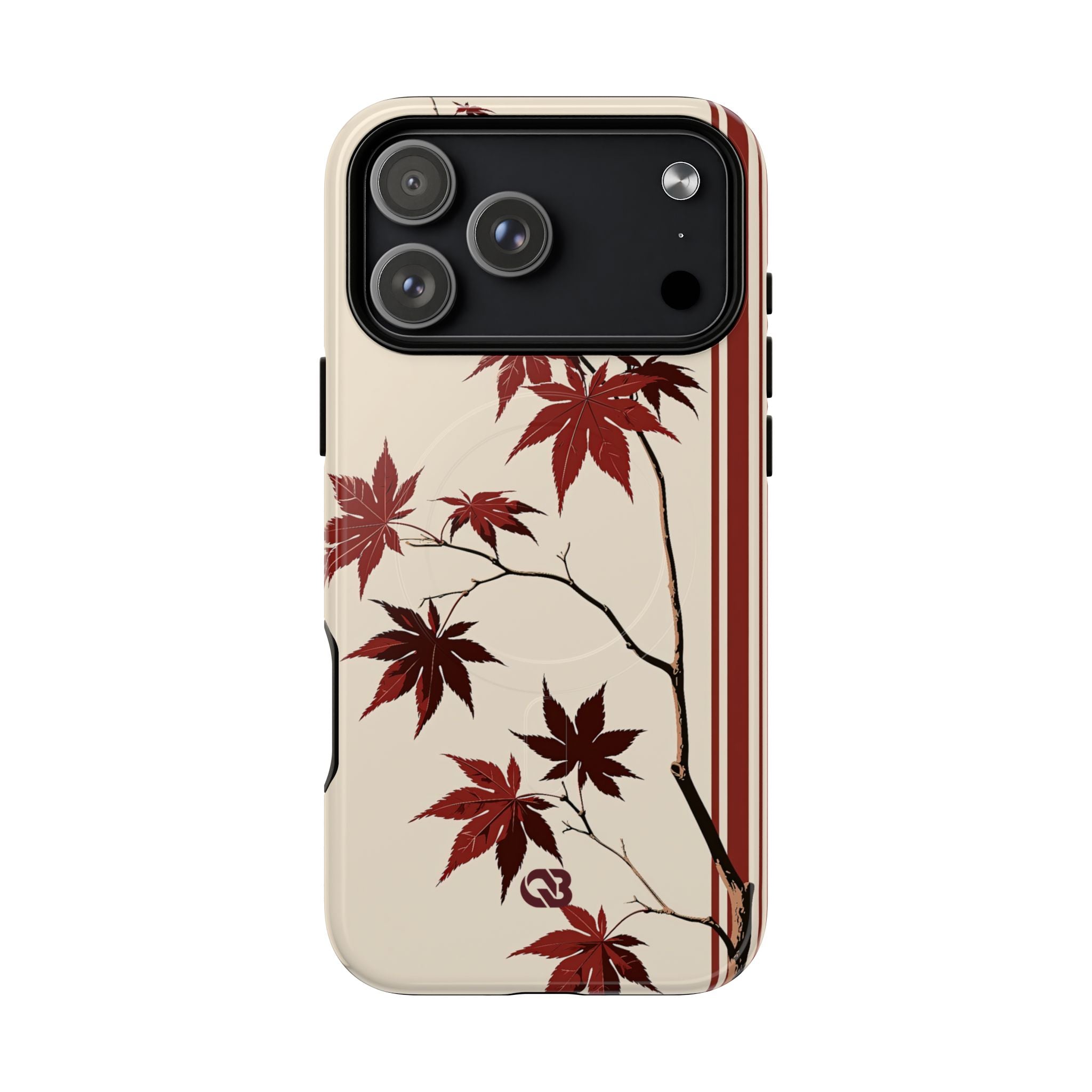 Red Tough 2.0 Magsafe Phone Case for iPhone - Crimson Momiji Stripe