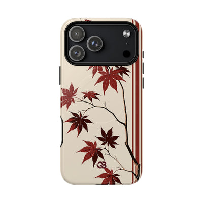 Red Tough 2.0 Magsafe Phone Case for iPhone - Crimson Momiji Stripe
