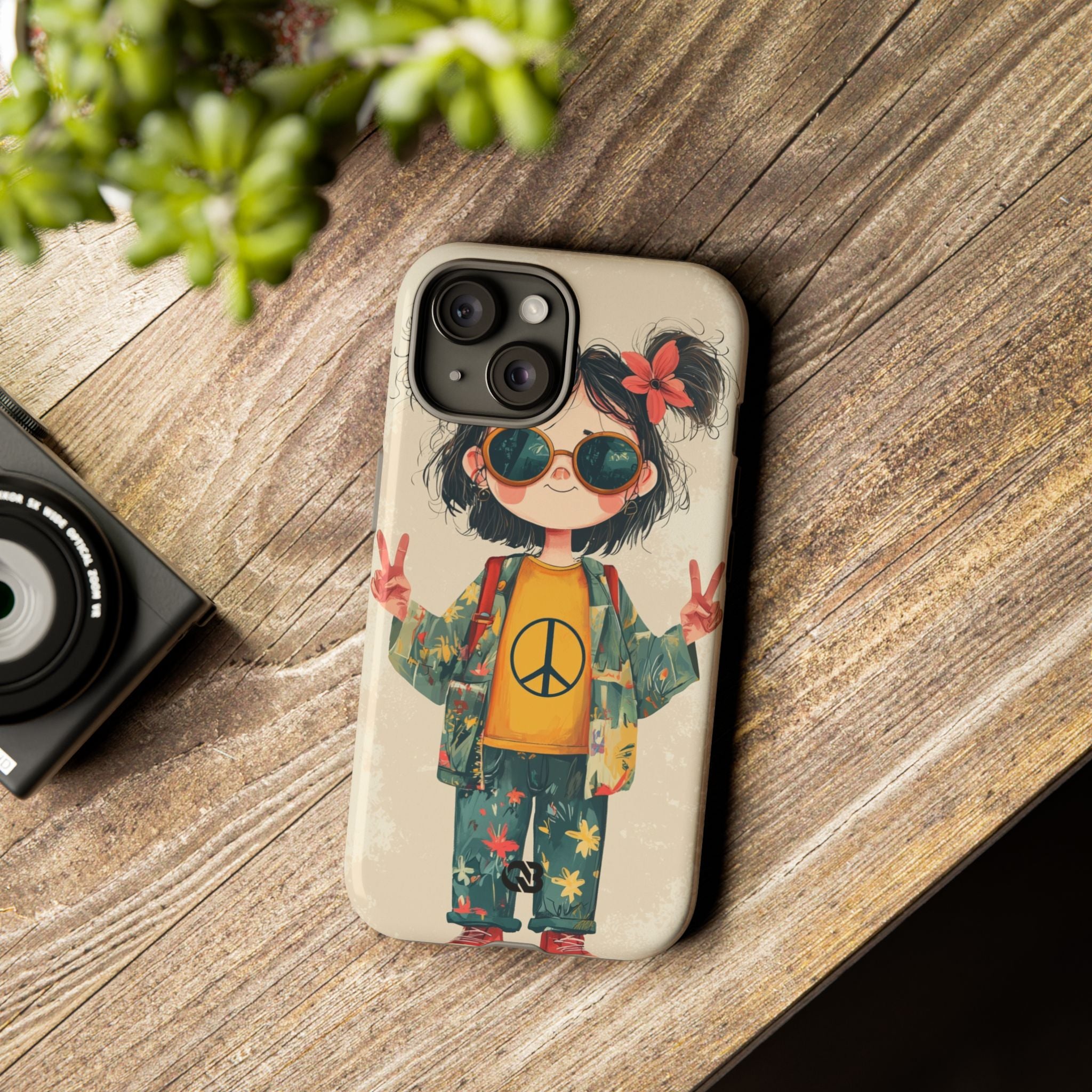 Retro Peace Girl · Tough Phone Case for iPhone