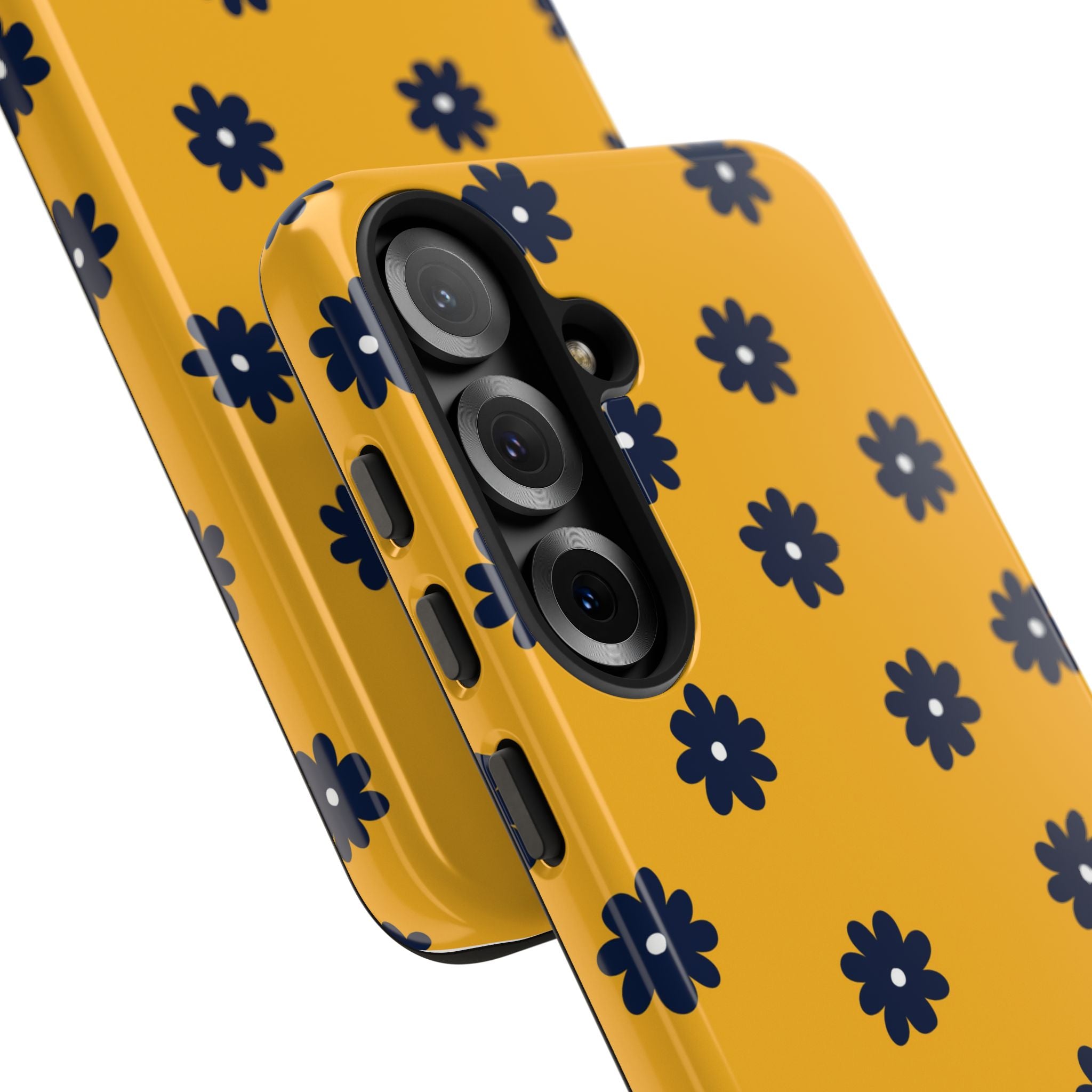 Navy Daisy Mustard · Tough Handyhülle für Samsung